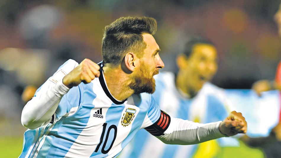 Lionel Messi, el máximo goleador argentino, con siete gritos.