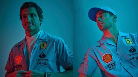 Carlos Sainz y Charles Leclerc, pilotos de Ferrari.