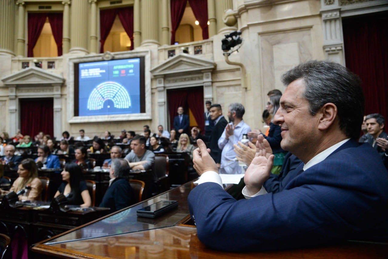 Sergio Massa en el Congreso, durante el tratamiento del Presupuesto.