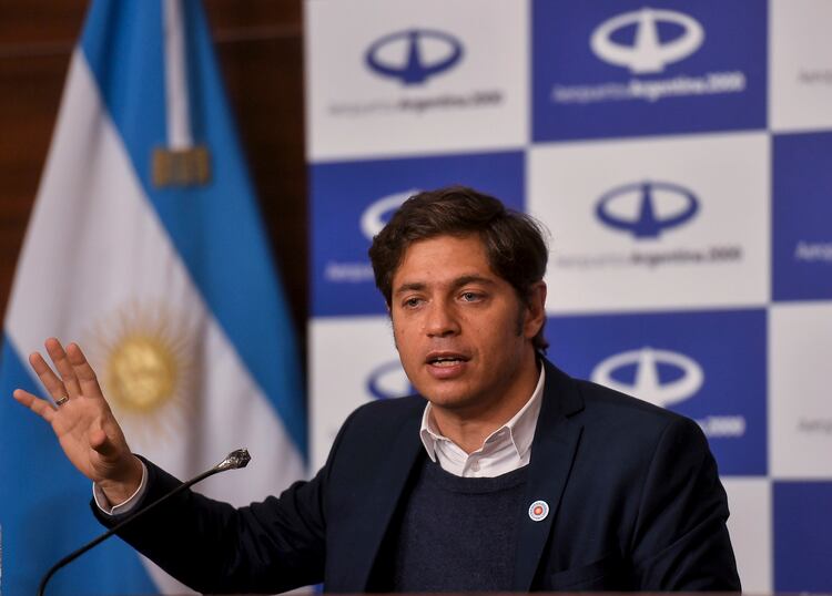 Kicillof, hoy en Ezeiza. 