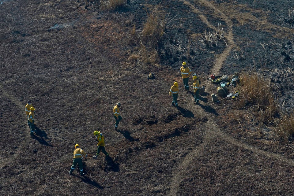 Brigadistas pelean palmo a palmo para detener los incendios.
