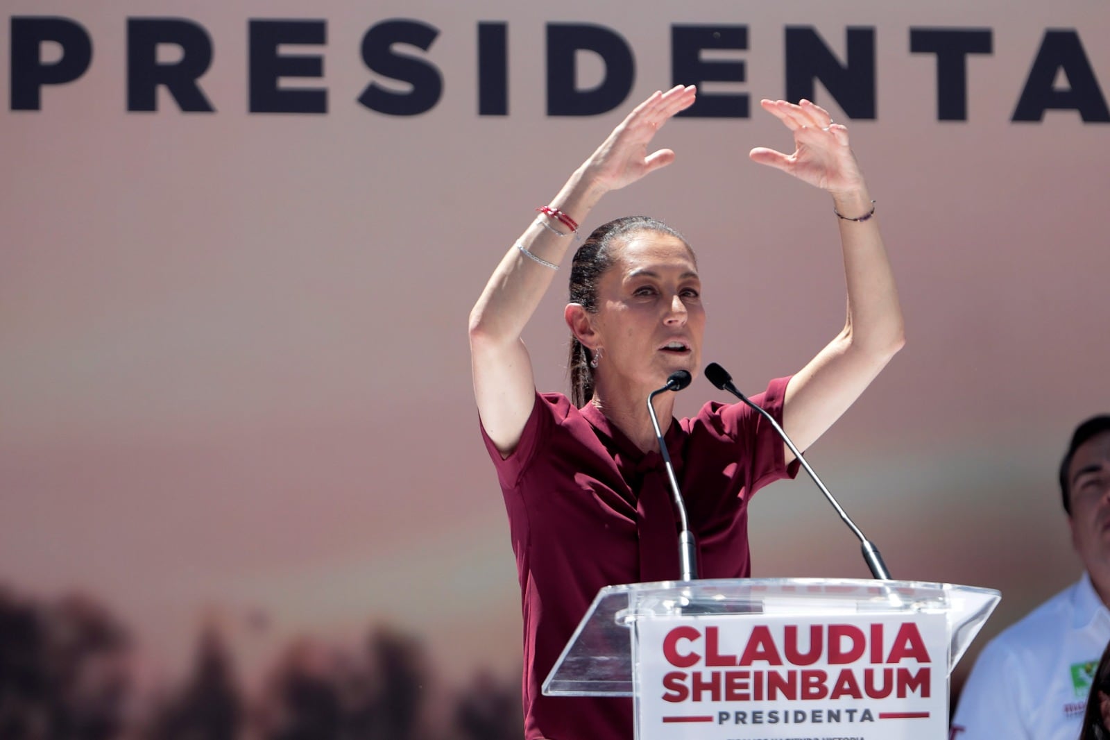 Claudia Sheinbaum participa en un acto público en la ciudad de Morelia.
