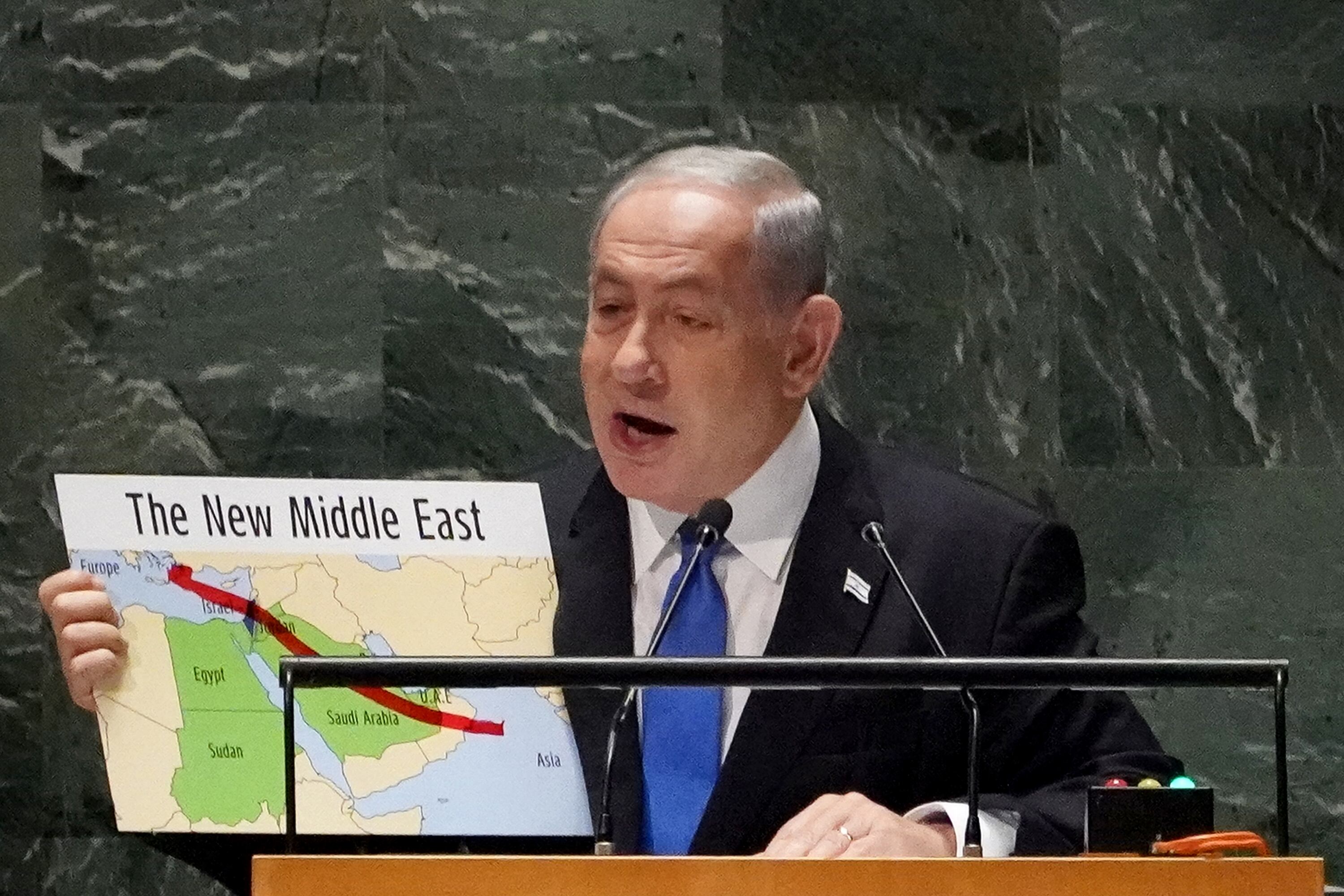 El primer ministro israelí, Benjamin Netanyahu, en la ONU.