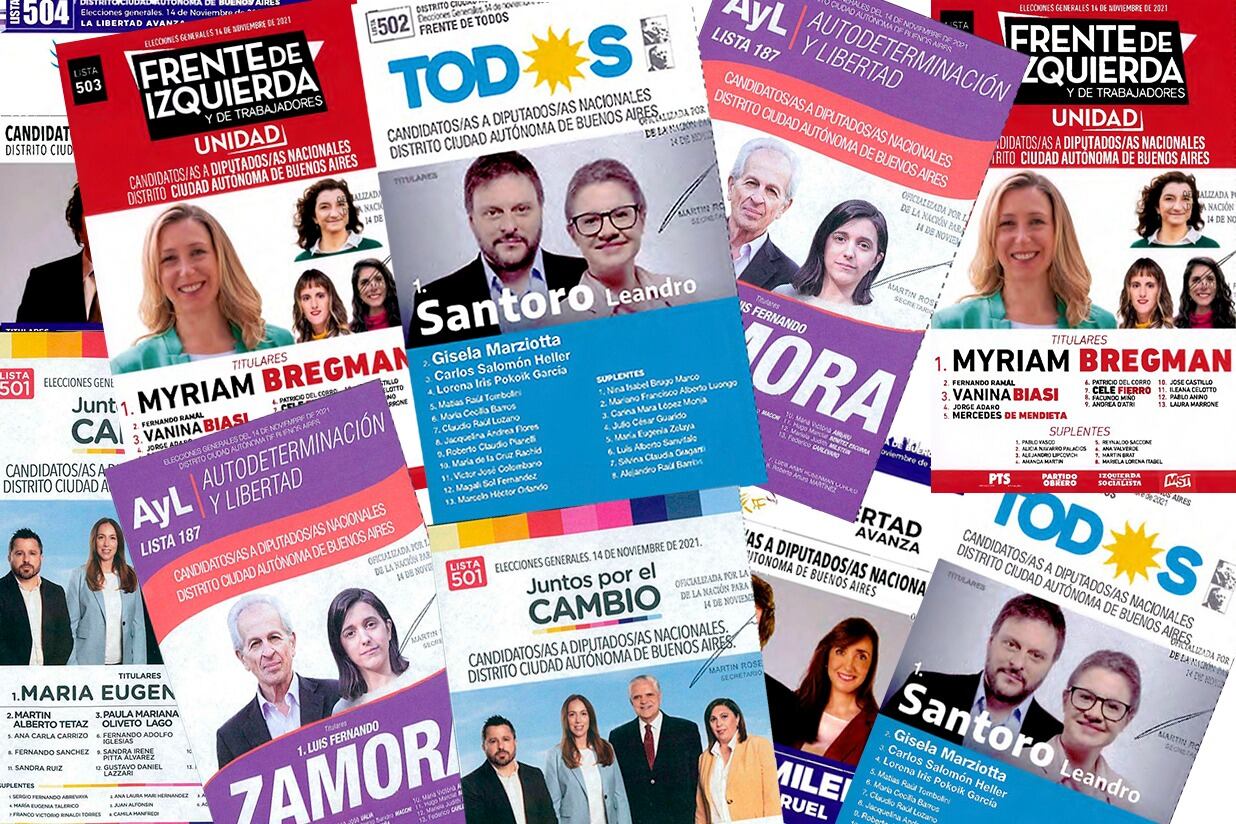 En CABA en las elecciones de este 14 de noviembre habrá 5 boletas de candidatos a diputados en el cuarto oscuro.