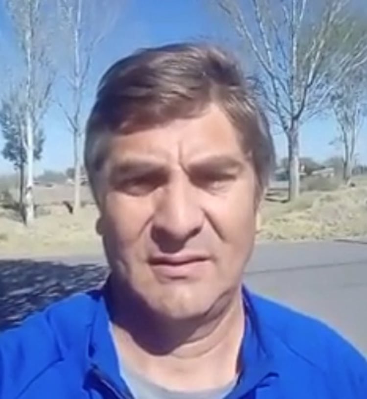 Claudio Rodríguez en el video que grabó dirigiéndose a Aguad.