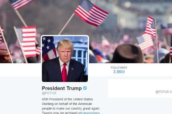 Así se ve ahora la cuenta oficial de TW de la presidencia de los Estados Unidos.