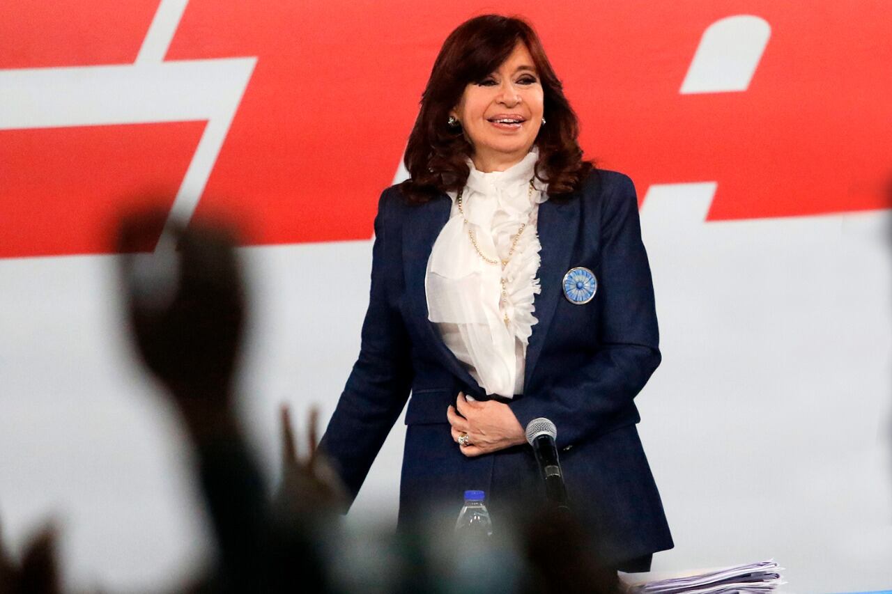 Cristina Fernández de Kirchner en el plenario de la CTA realizado en Avellaneda. 