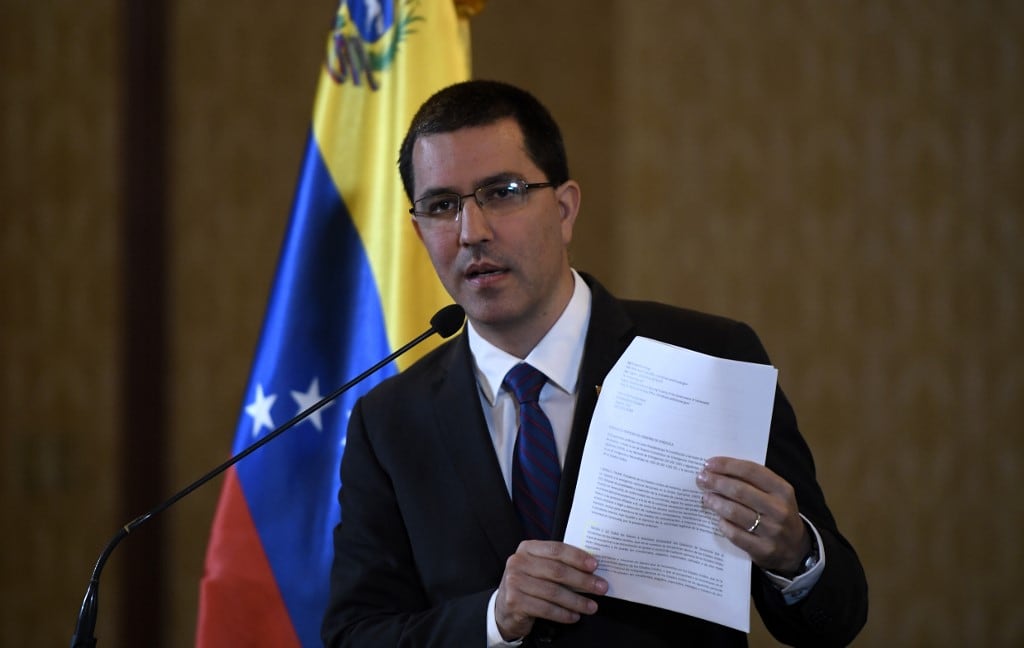El canciller de Venezuela, Jorge Arreaza, acusó a Estados Unidos de boicotear la mesa de diálogo de Barbados.