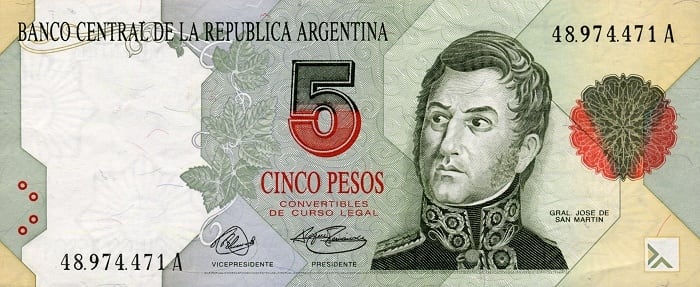 San Martín volvería a los billetes argentinos. El último que ilustró fue el de 5 pesos.