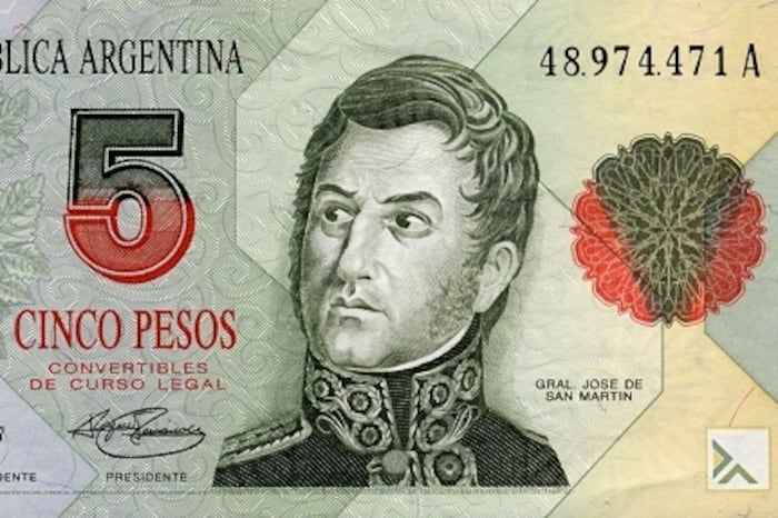 San Martín volvería a los billetes argentinos. El último que ilustró fue el de 5 pesos.