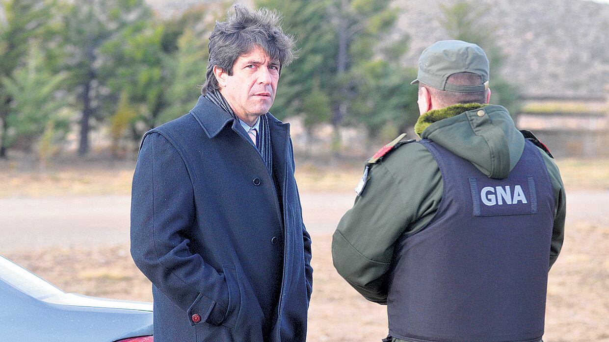 La foto que muestra a Noceti en la zona donde el 1º de agosto desapareció Santiago Maldonado.