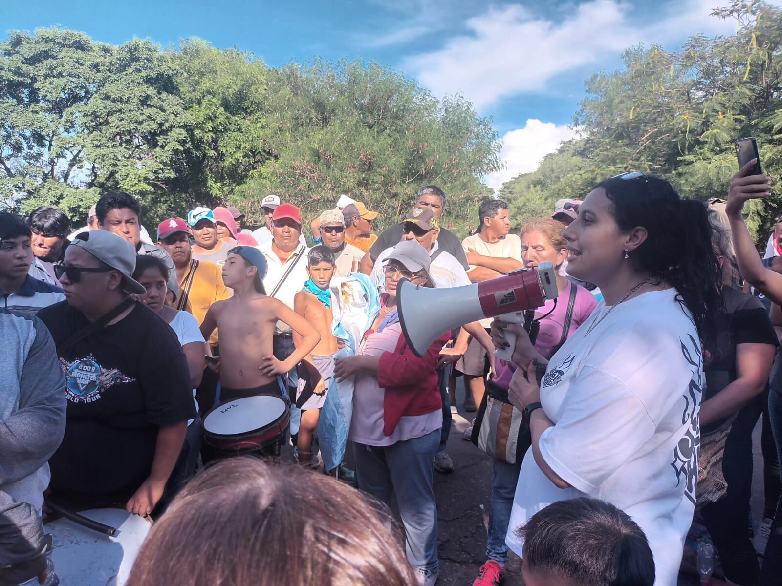 Ana Guerrero en la protesta por el agua. 