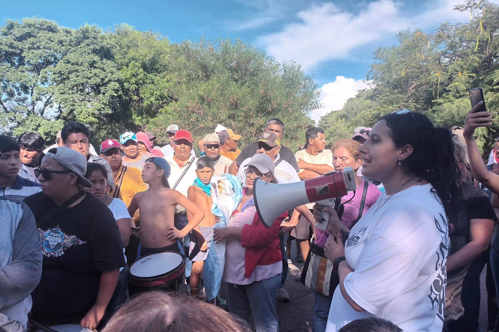 Ana Guerrero en la protesta por el agua.
