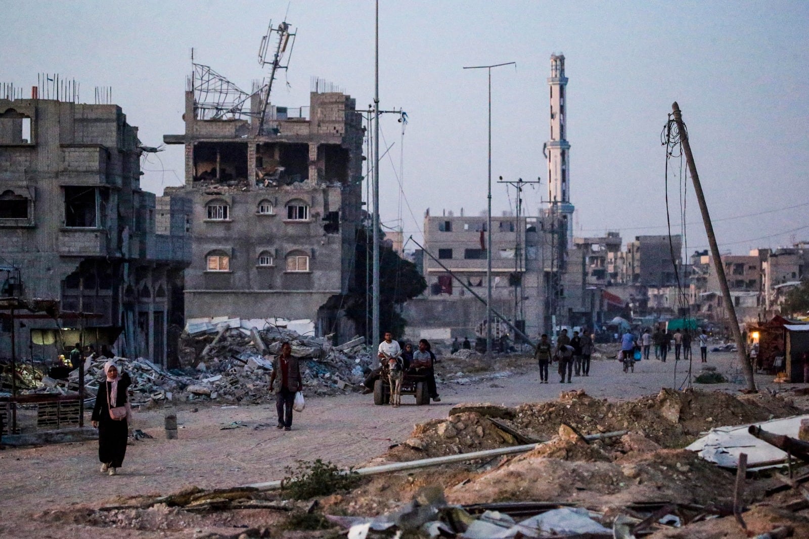 Refugiados palestinos en Khan Younis, Franja de Gaza.