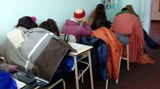 Marcha docente en la localidad de La Viña