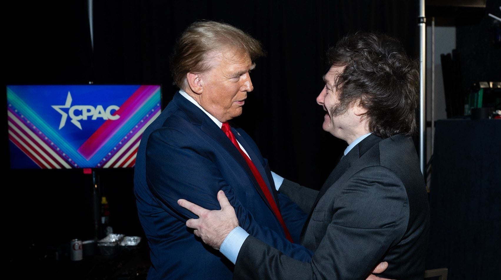 Milei y Trump tras participar de la cumbre conservadora de la CPAC.