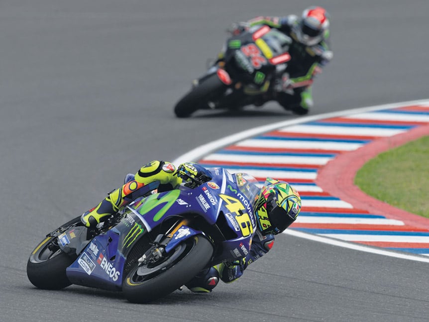 Valentino Rossi (Yamaha), el preferido del público argentino.