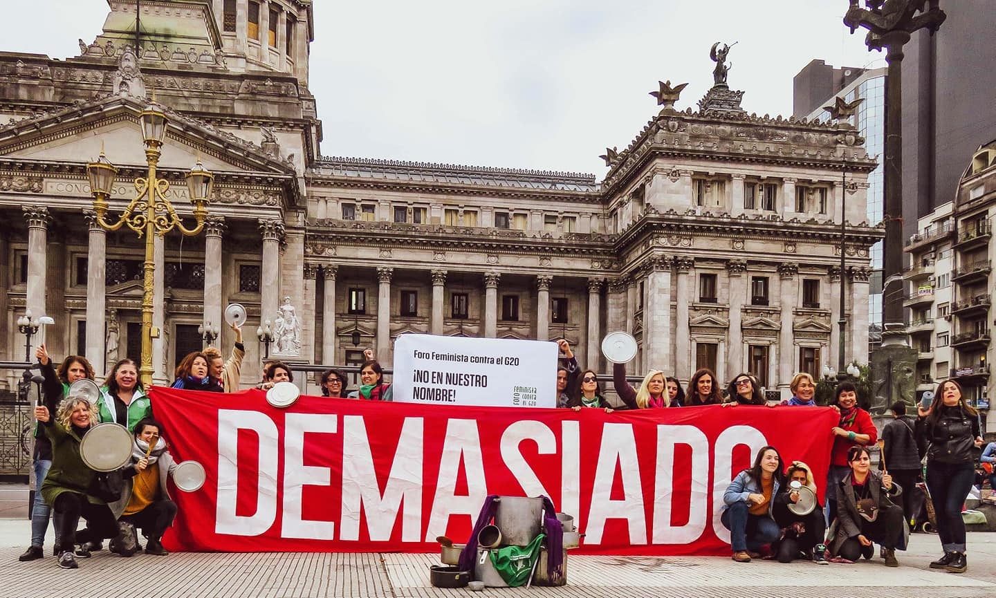 Demasiado, una intervención de Mujeres Públicas y el Foro Feminista contra el G20, 2018.