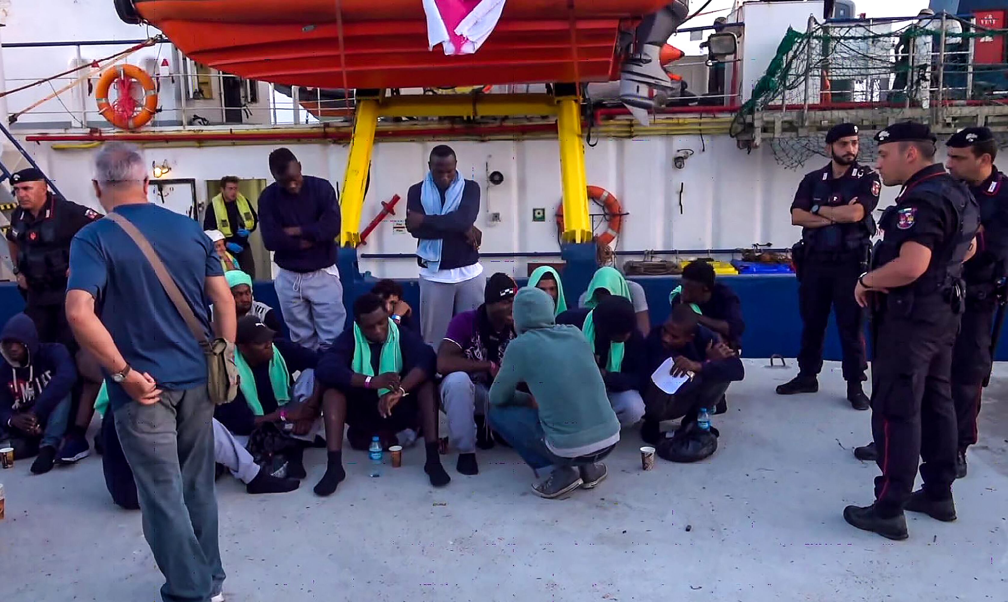 El desembarco de los migrantes de Sea Watch la semana pasada.