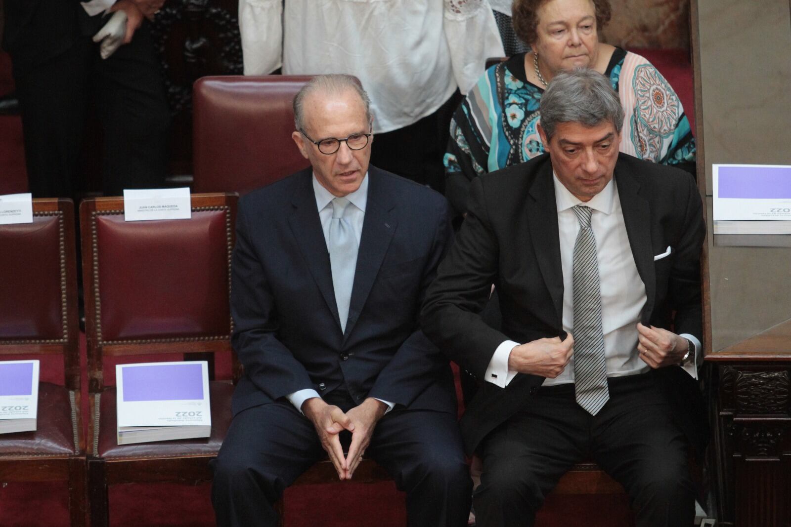 Con la mirada siempre para el frente, Carlos Rosenkrantz y Horacio Rosatti en la Asamblea Legislativa.