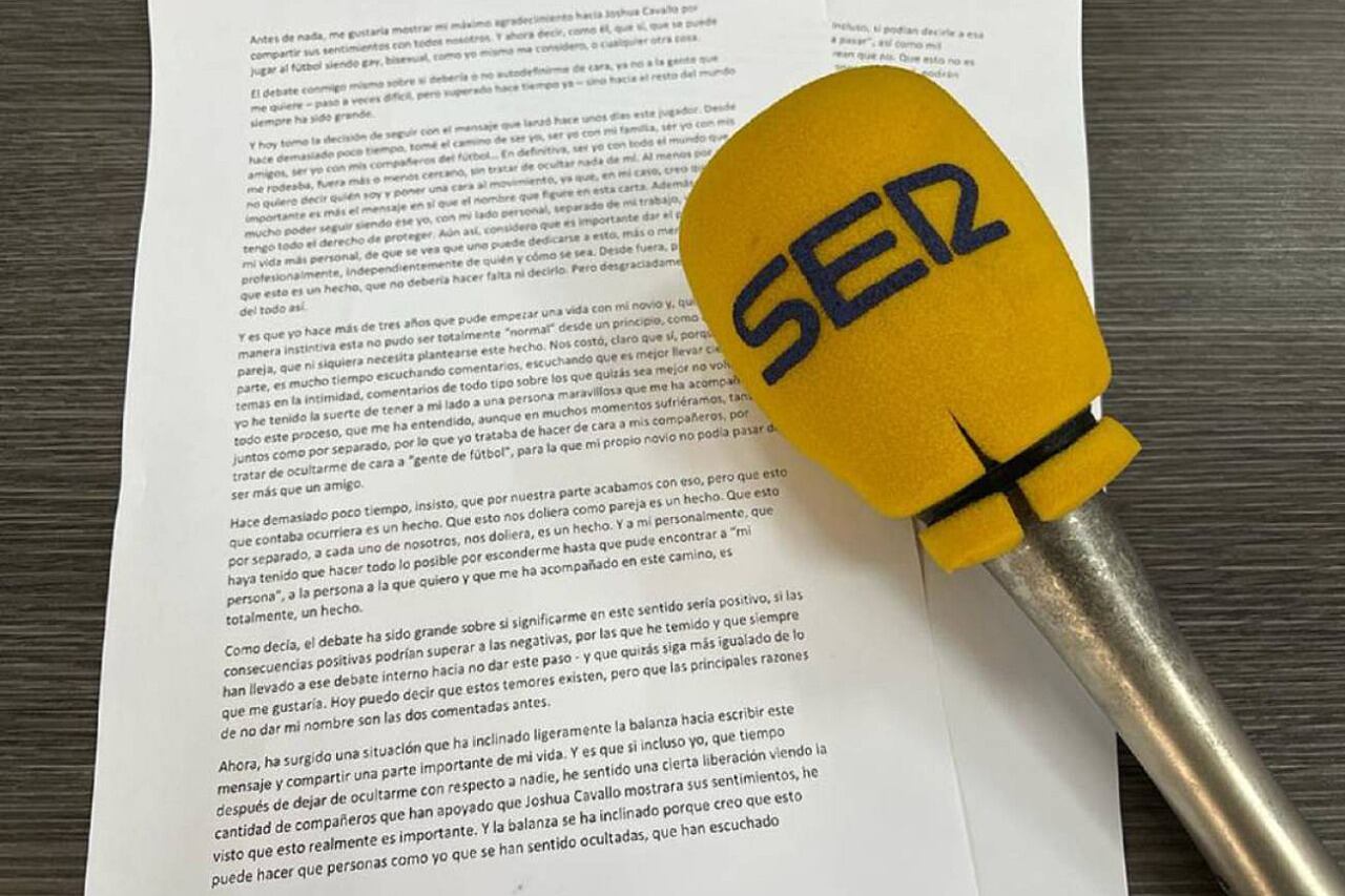 La carta se difundió a través de la Cadena española Ser