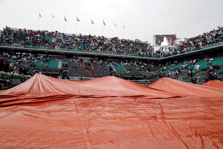 Schwartzmann y Del Potro jugaban en alto nivel cuando comenzó a llover.
