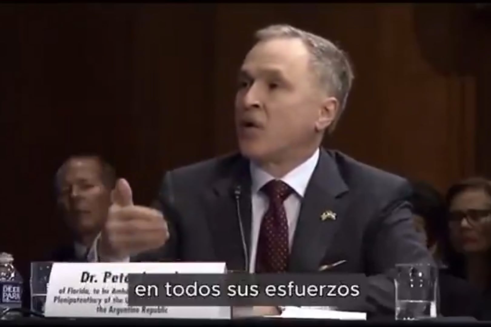 El futuro embajador de Estados Unidos en Argentina, Peter Lamelas, se presentó este martes ante el Comité de Relaciones Exteriores del Senado estadounidense.