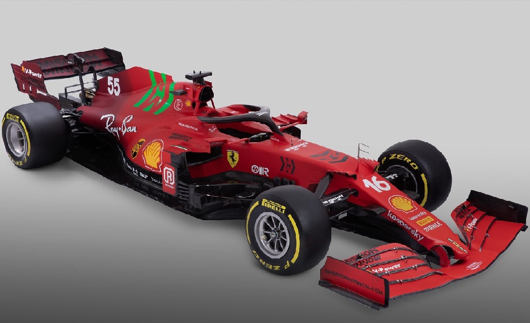 El nuevo auto de la Scudería, con detalles verdes que no pasaron inadvertidos.