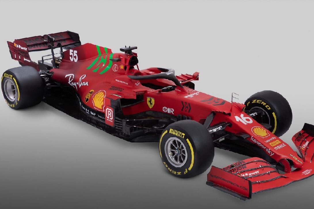 El nuevo auto de la Scudería, con detalles verdes que no pasaron inadvertidos.