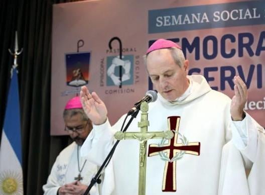 El obispo Jorge Lugones, titular de la Comisión de Pastoral Social.