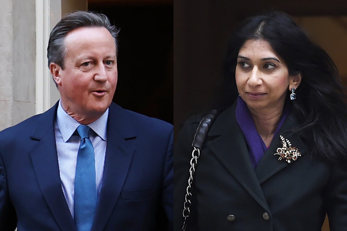 David Cameron fue designado canciller el día en que Suella Braverman fue destituida como ministra de Interior. 