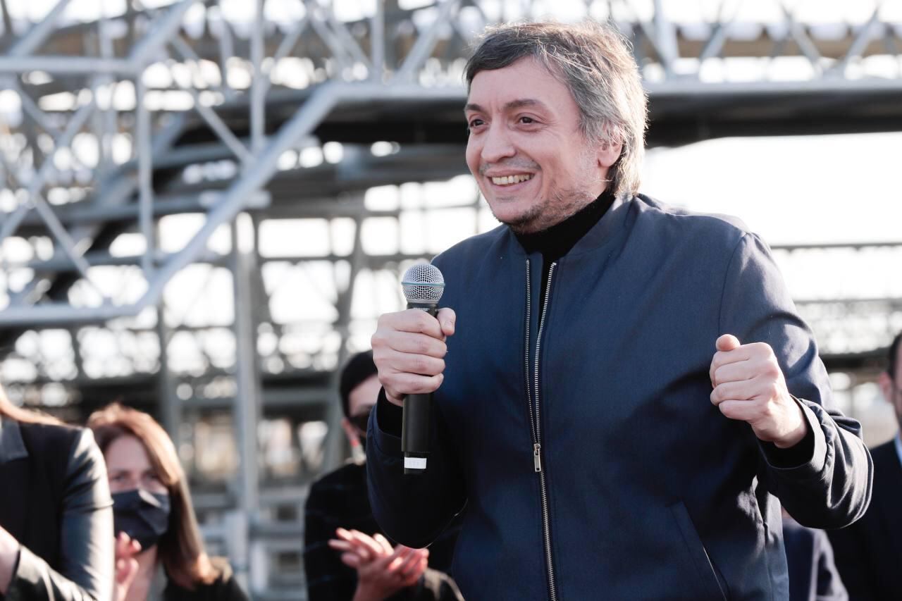Máximo Kirchner durante la presentación de candidatos al Concejo Deliberante de Cañuelas.