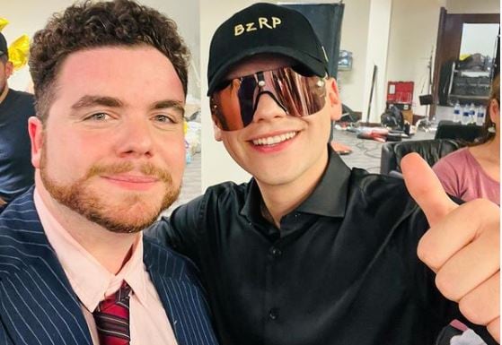 Gastón Cocchiarale y Bizarrap, durante la filmación del corto que anunció su próxima session. @gastoncocchiarale