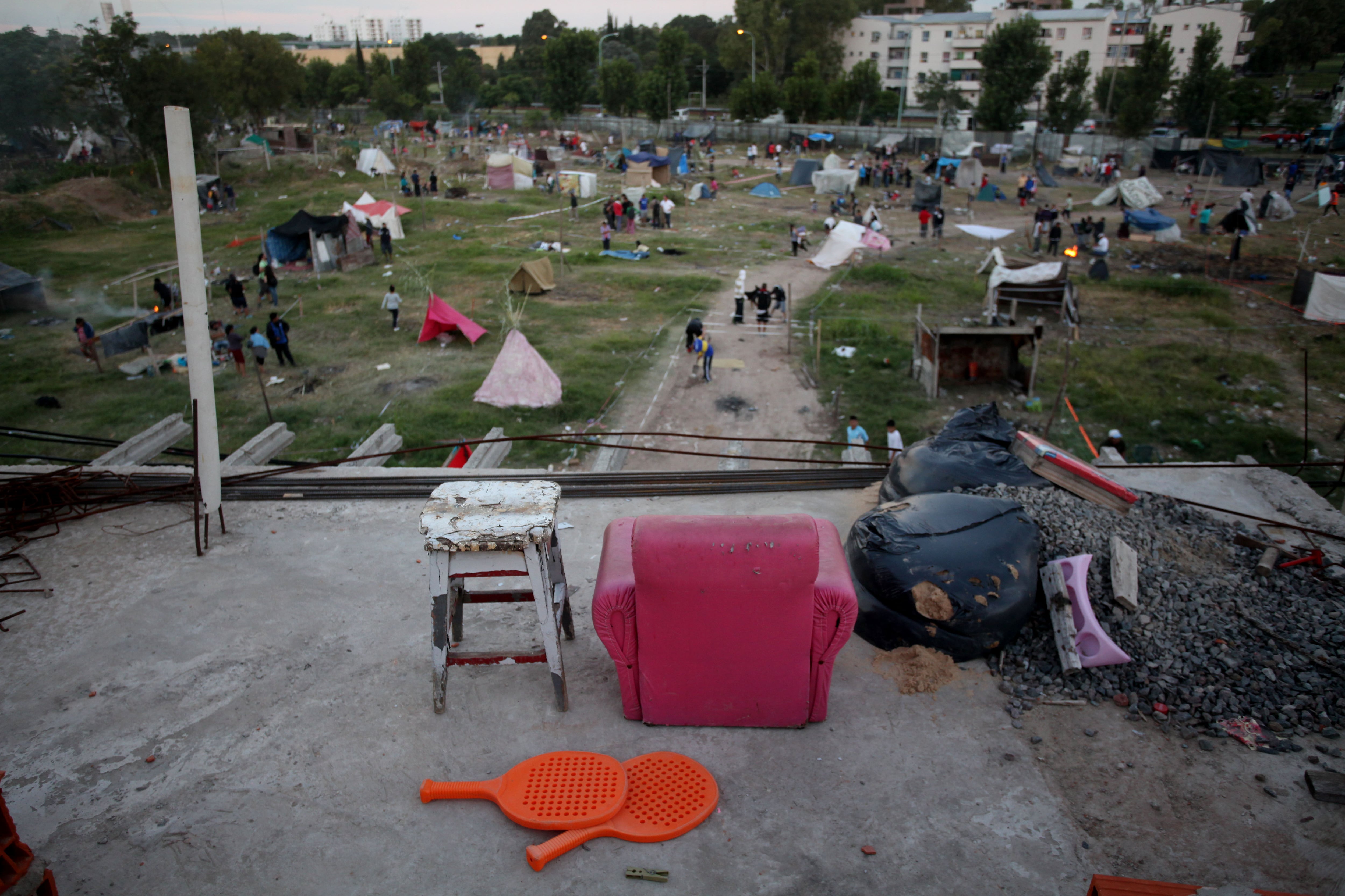 La ocupación del Parque Indoamericano en diciembre de 2010.