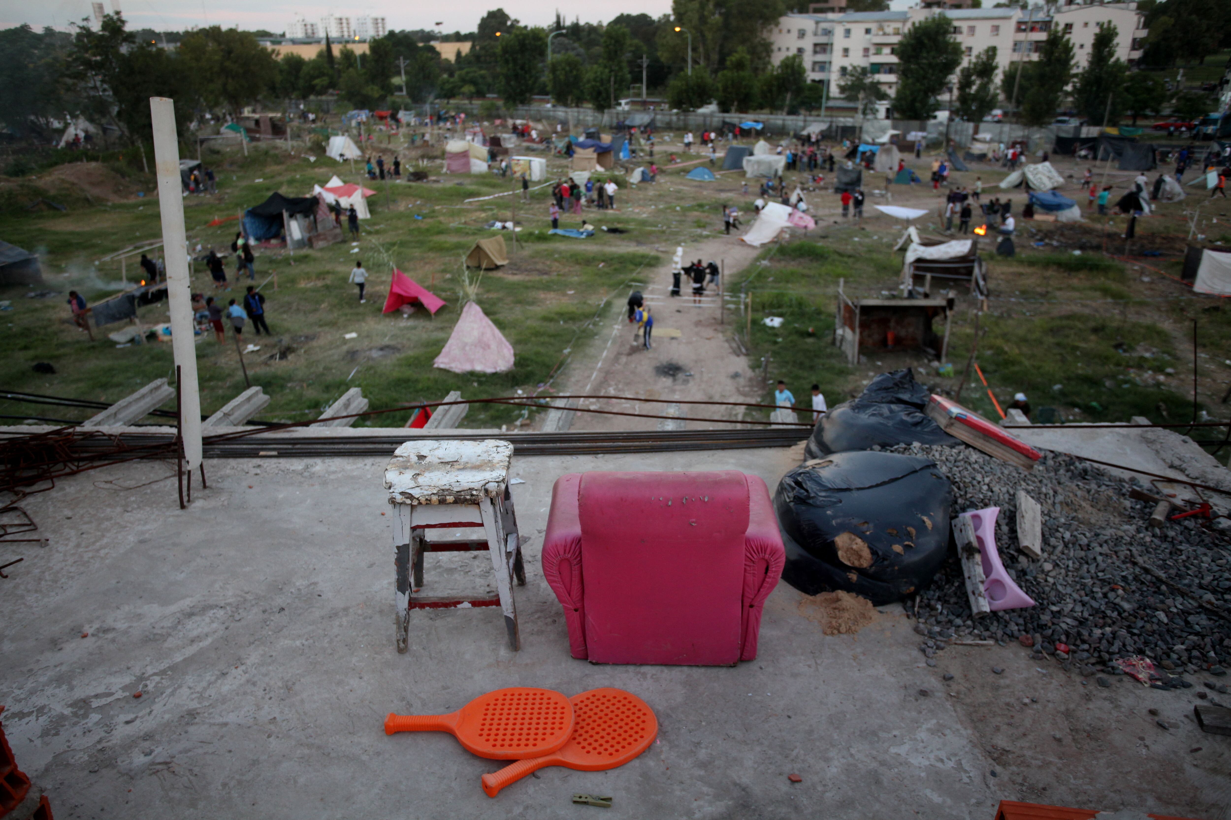 La ocupación del Parque Indoamericano en diciembre de 2010.