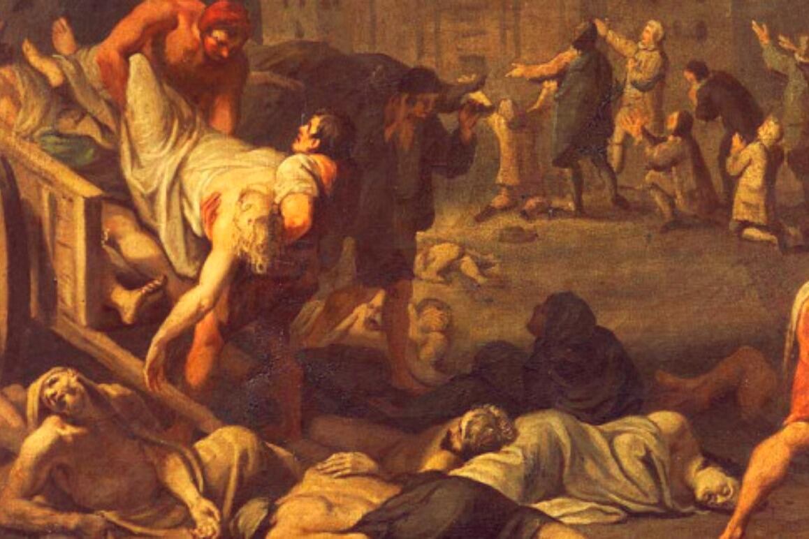 La Peste Negra tuvo su pico hacia el año 1350.