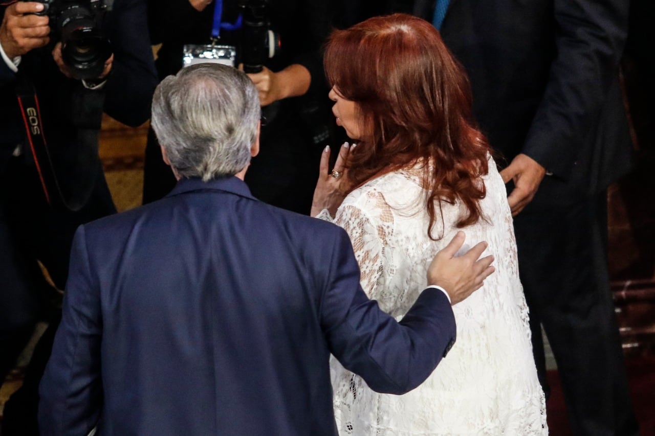 Fernández y CFK en la apertura de sesiones ordinarias en marzo.