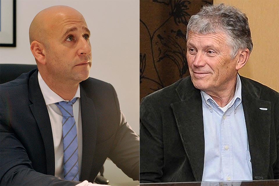 El exfiscal regional Patricio Serjal y el empresario Sergio Taselli.