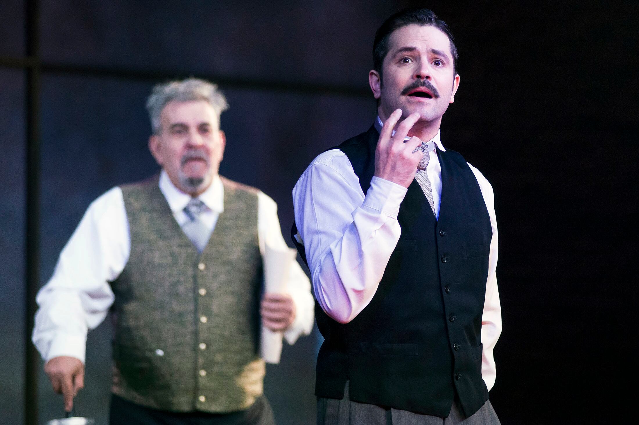 Miguel Ángel Rodríguez y Felipe Colombo en un pasaje de la obra.