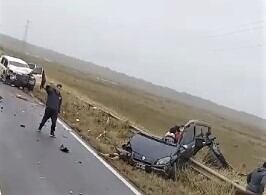 El accidente ocurrió durante el mediodía del domingo en el kilómetro 646 de la ruta 14  