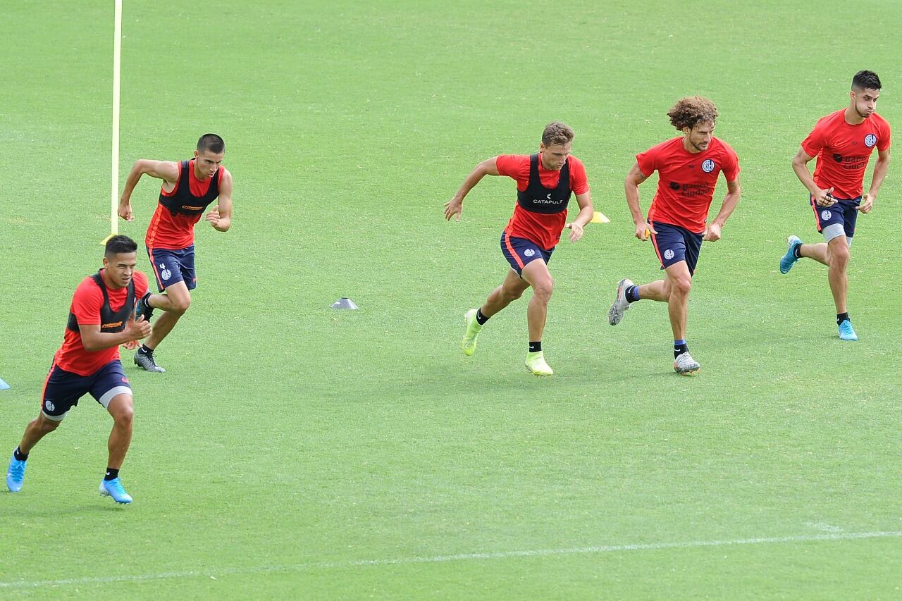 Los jugadores de San Lorenzo durante un entrenamiento.
