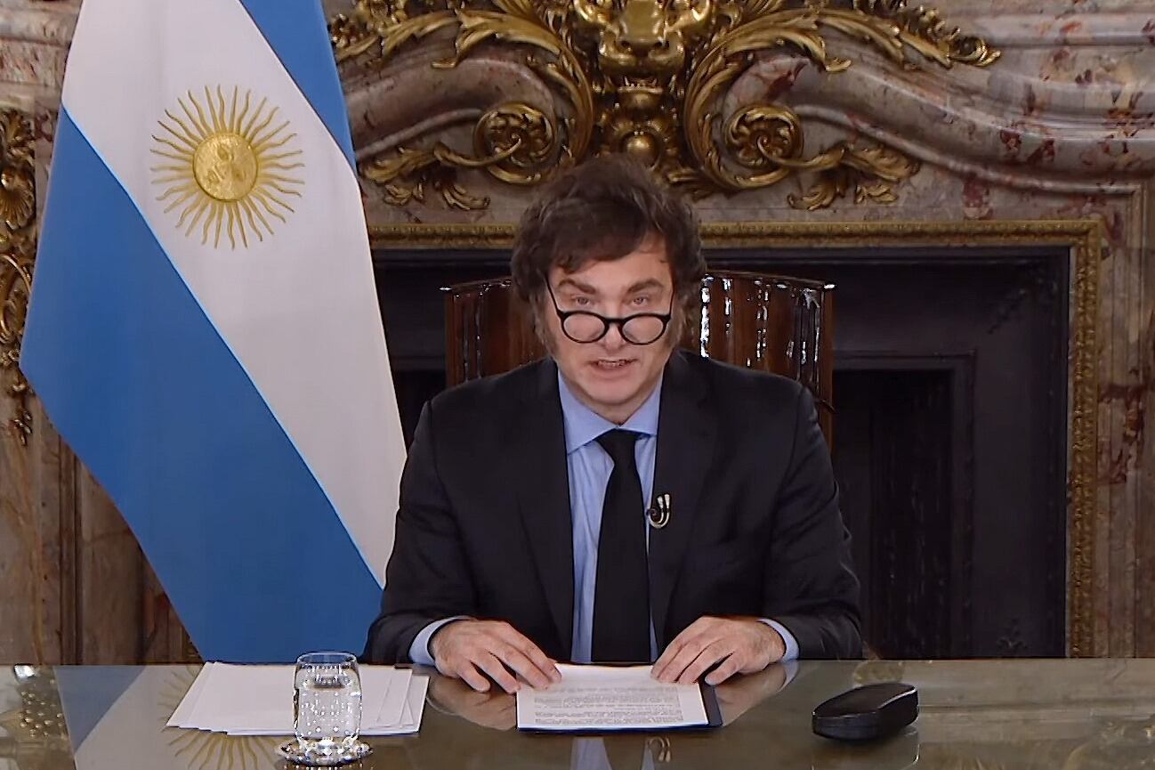 Milei no pudo desentenderse de la marcha.