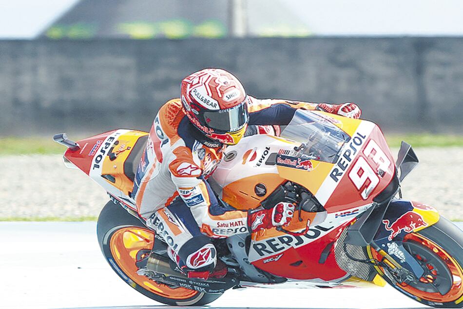 Marc Márquez (Honda), dos veces ganador en la Argentina y el más rápido de la clasificación.