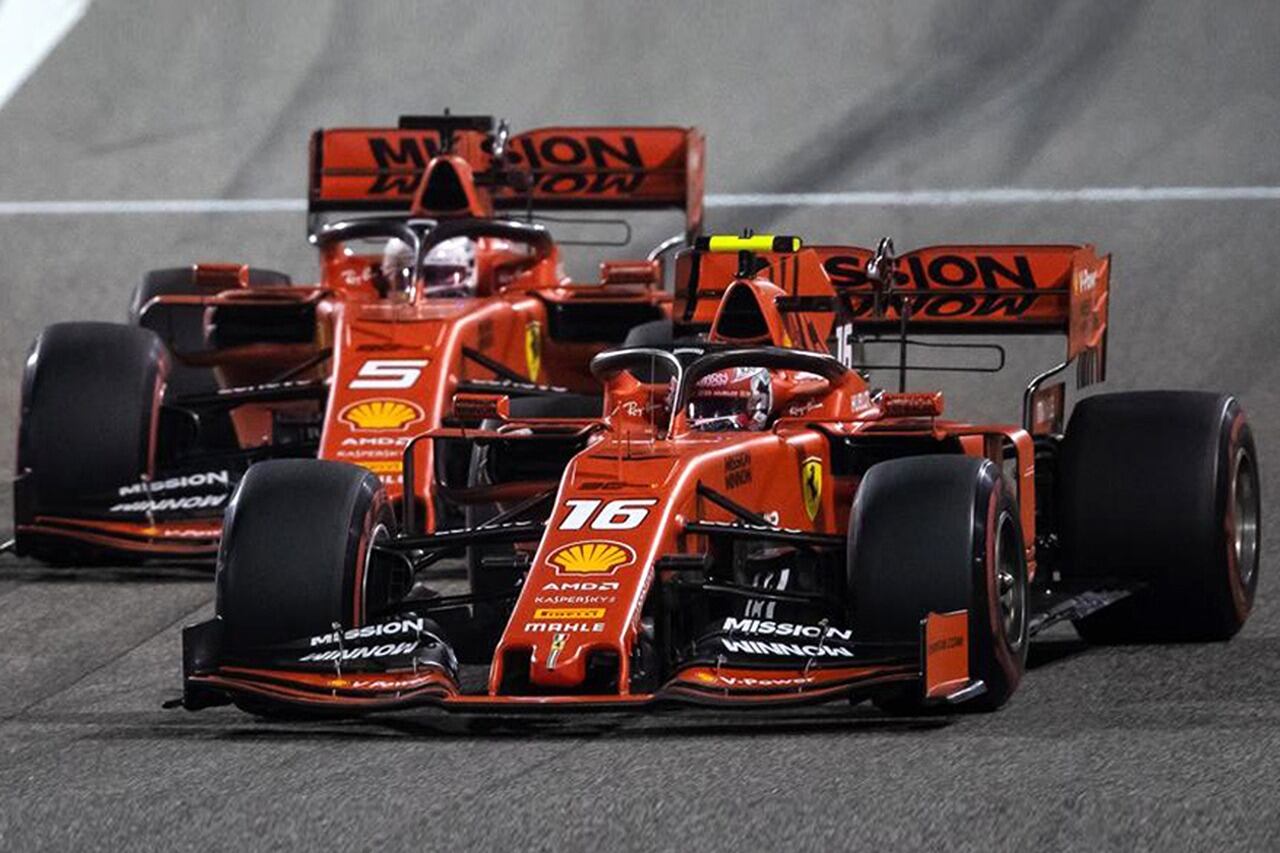 Las Ferrari en uno de las competencias del Mundial de F1.