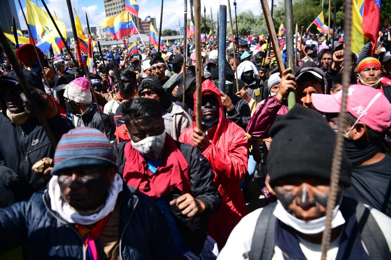 Los manifestantes indígenas coparon las calles de Quito