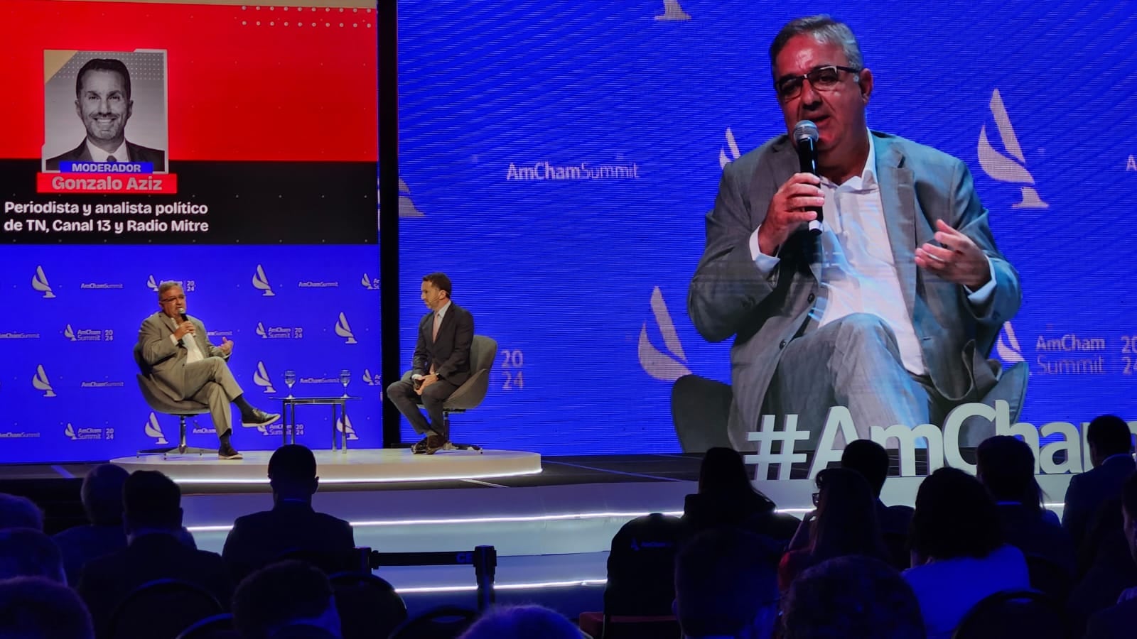 Raúl Jalil en la presentación de AmCham Summit 2024.