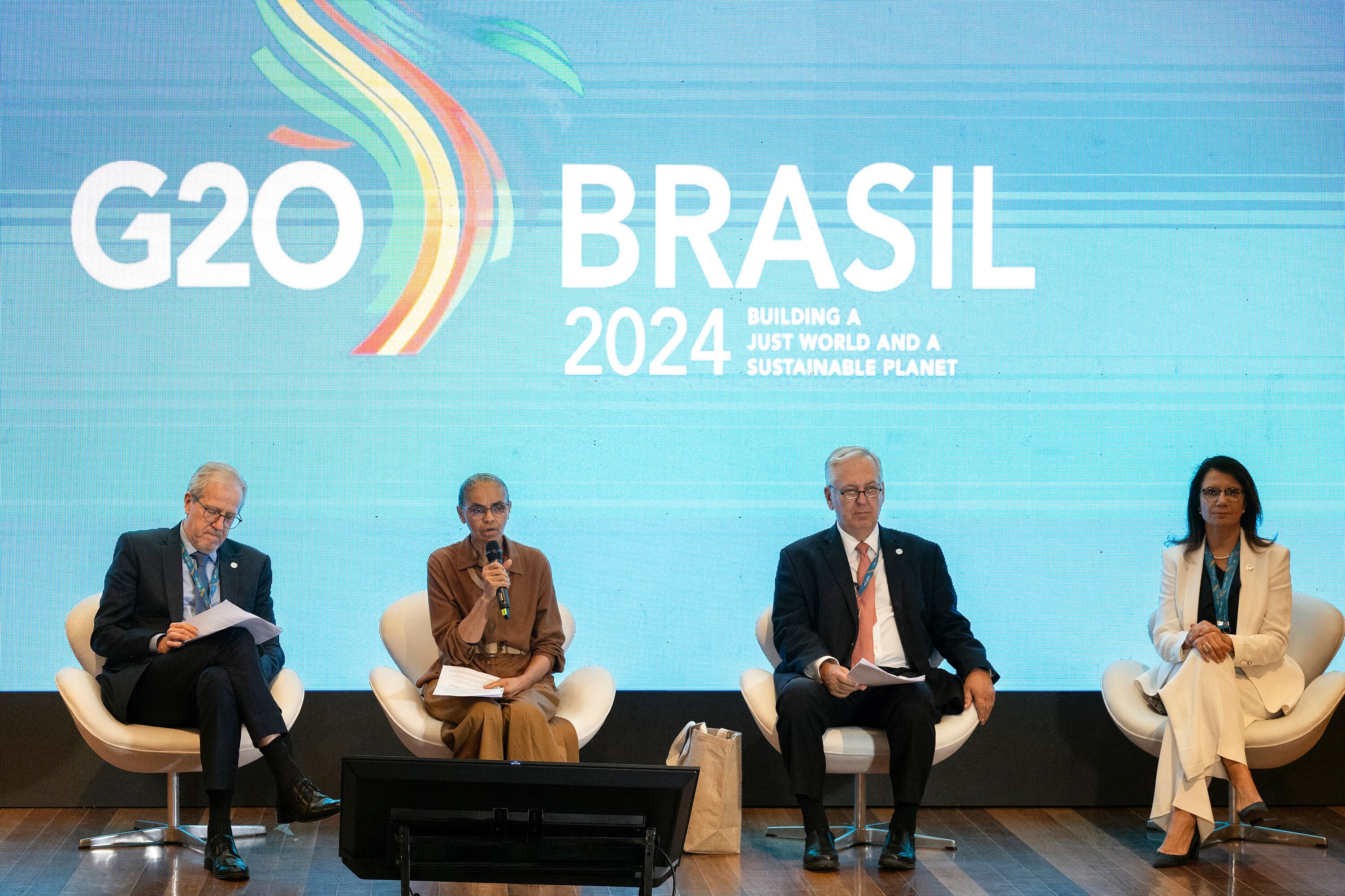La ministra Marina Silva de Brasil en la reunión del G20.