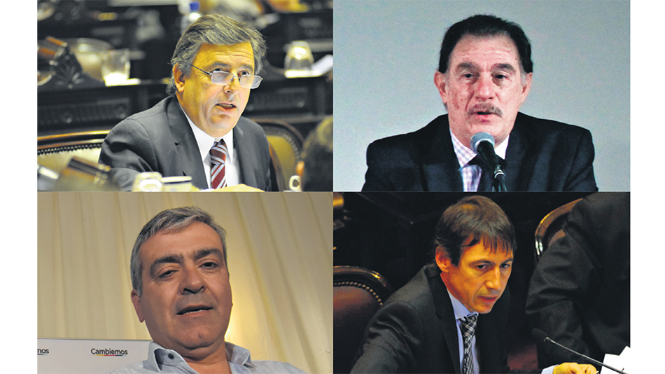 El diputado Negri, el histórico dirigente Storani, el diputado Cano y el senador Naidenoff.