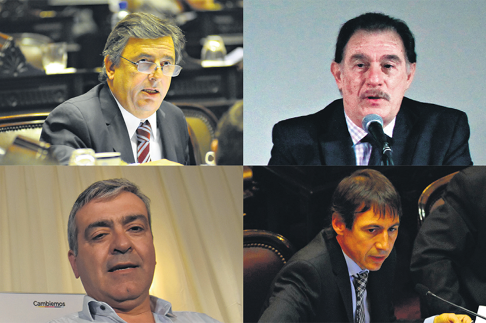 El diputado Negri, el histórico dirigente Storani, el diputado Cano y el senador Naidenoff.