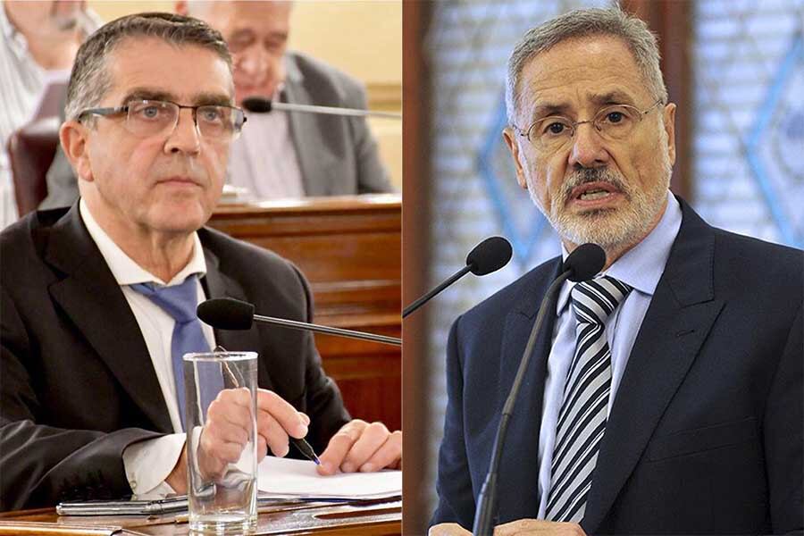 El senador Armando Traferri y el ministro de Seguridad Marcelo Sain.